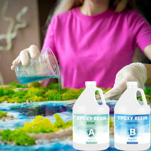 Résine époxy bicomposante transparente comme du cristal, sans bulles, sans jaunissement, auto-nivelante, mélange 3:1 pour le travail du bois et la construction - Product Image 1