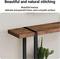 Console d'entrée moderne de luxe en bois d'acacia avec pieds en fer forgé pour salon et couloir (100 cm/39,3 po)