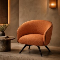 Fauteuil de salon pour chambre à coucher, revêtement en tissu, siège rembourré, dossier arrondi, fauteuil pour salon, coin lecture, bureau, décoration de salon