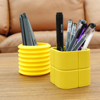 Boîte de rangement en silicone écologique Organisateur de bureau Porte-pinceau de maquillage multifonctionnel de forme ronde Porte-stylo