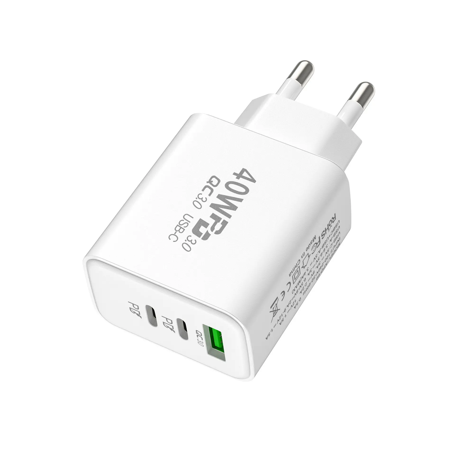 USB + 2PD 40W 3 USB bağlantı noktaları hızlı şarj cep telefonu şarj ab abd İngiltere adaptörü hızlı şarj kafa iphone 12 13 Pro Max Xiaomi