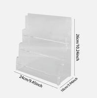 Support de porte-cartes gradué transparent montage mural et vitrine de bureau affichage de carte de sport en acrylique à 3 niveaux pour cartes de basket-ball