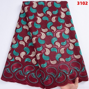 Voile De Cotton tessuto Afrikan tessuto Voile di pizzo di cotone nigeriano 2022 abiti da sposa africani di qualità svizzera nigeriana 3102 - Product Image 4