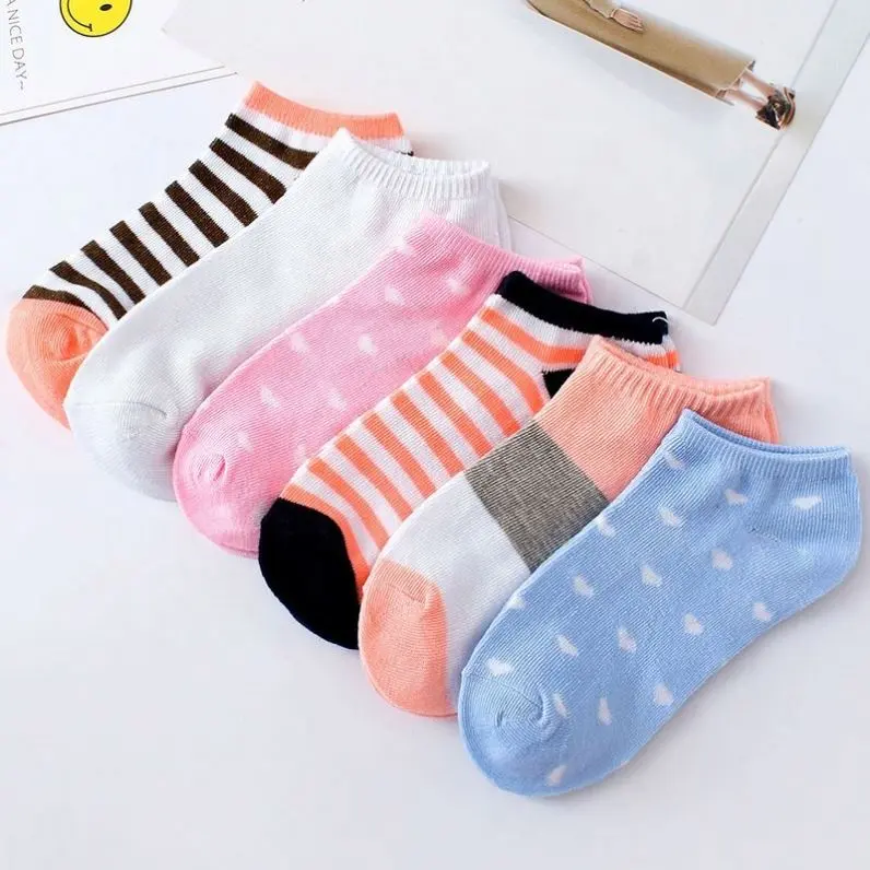 Hot sale women's ladies cheap wholesale colorful summer high quality stripe Stars short ankle socks Select 66 styles