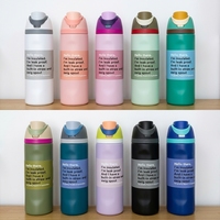 Bouteille d'eau sport isotherme en acier inoxydable violet clair de 19 oz avec paille intégrée, poignée et bouchon à bec verseur – Idéale pour le cyclisme et les voyages