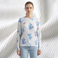 Usine directement poids léger deux côtés brossé impression DTY Spandex 4*2 tissu en tricot côtelé pour pull