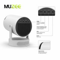 Mini projecteur portable avec haut-parleur intégré haute puissance, projection de plafond pour cinéma à domicile 180° °   Projecteur de camping extérieur pivotant