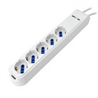 Multipresa Con USB Con Interruttore a Preale Dispone Di 5 Voies 10/16A Schuko
