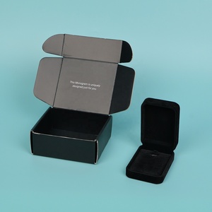 Caja <span class=keywords><strong>de</strong></span> Embalaje Cosmética <span class=keywords><strong>de</strong></span> Cartón Corrugado con Logotipo Personalizado en Relieve, con Forro <span class=keywords><strong>de</strong></span> Esponja, Caja <span class=keywords><strong>de</strong></span> Regalo Negra Impresa Personalizada para Envío - Product Image 2