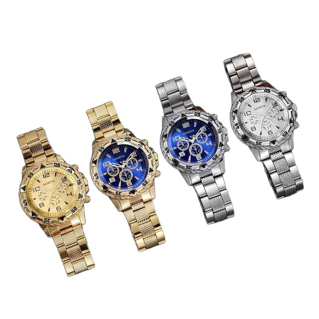 Manufacturers Wholesale Men's Watches Casual High-end Sense Large Dial Alloy Three-eye Business Quartz Watches Model