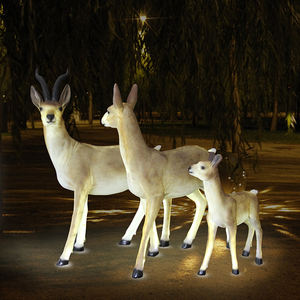 Escultura de Reno Pintada a Mano en Resina, Marco de Fotos para Decoración Navideña en Centros Comerciales, Navidad, Halloween - Product Image 3