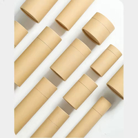 Tube en papier kraft imprimé personnalisé contenants biodégradables pour cosmétiques faits à la main emballage cylindrique jetable brun logo push-up