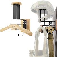 Offre d'usine : Support mural en bois pour casque de moto et gilet tactique avec crochets de suspension