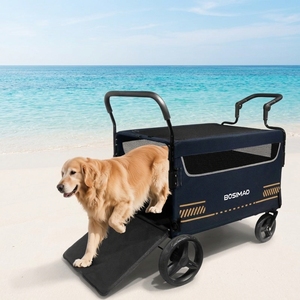 <span class=keywords><strong>Poussette</strong></span> pour animaux de compagnie en métal SQ BOSIMAO E560, grand transporteur pour chiens, pliable, chariot portable pour les sorties et le camping, facile à manier - Product Image 1