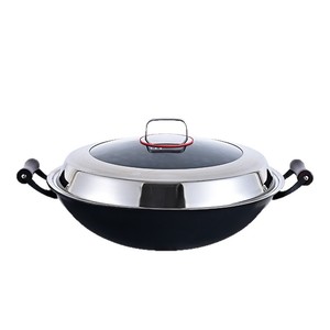 Wok en fonte Bach Extreme 42 cm sans revêtement, cuisson traditionnelle saine pour cuisinière à gaz - Product Image 2