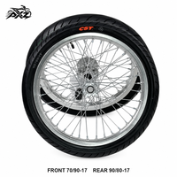 Ensemble de roues Supermoto chromées haute performance de 17 pouces pour Surron Light Bee LBX Talaria X3 X4 79Bike, jeu de pneus 70/90-17 90/80-17