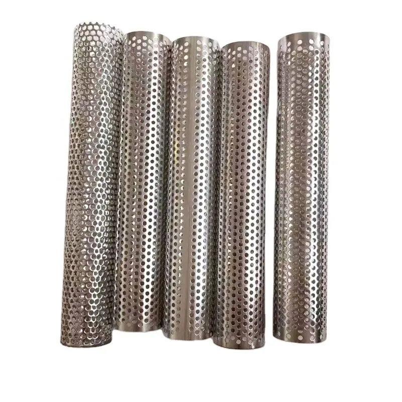 Fabrika özelleştirilmiş ss 304 316L delikli metal örgü tel filtre tüpleri/silindir/boru