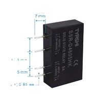 TYRSHI SSR DD480 Plastik Universal Motor Single Phase Solid State Relay DC Kecil AC 220V 5A
