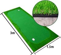 Tapis de frappe de Golf Mini vert artificiel, exercice de mise en place intérieur/extérieur avec Mini 5 trous, tapis de Golf de Simulation