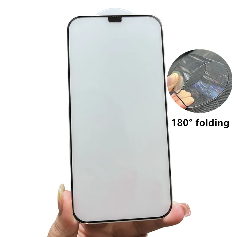 180 degree folded O shape mobile Phone Tempered Glass 11 12 13 14 pro max Screen Protector For iPhone