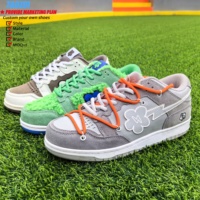 Chaussures basses décontractées pour hommes, personnalisées en usine, à semelle épaisse, multicolores, en cuir verni, avec logo original, tendance et en promotion
