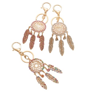 Attrape-rêves en <span class=keywords><strong>macramé</strong></span> avec perles, chaînes, plumes de cristal, pendentif, charme, bijoux, <span class=keywords><strong>porte</strong></span>-clés brillant - Product Image 1