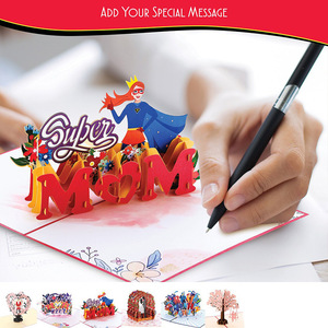 Carte de vœux 3D pop-up Super Maman, cadeau pour la fête des mères, carte en papier avec impression numérique et vernissage UV - Product Image 4