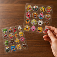 Autocollants alimentaires transparents personnalisés, imperméables, mignons, découpés à la forme, en vinyle PP, feuille d'autocollants de dessins animés, autocollants adhésifs pour enfants et journaux