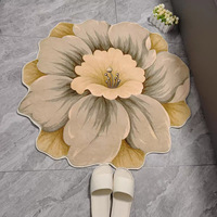 Tapis de sol nordique irrégulier en fausse fourrure de cachemire, motif floral, antidérapant, résistant aux taches, pour salon, chambre à coucher, tapis de chevet