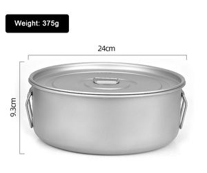 Batterie de cuisine extérieure en titane pur de qualité supérieure pour le <span class=keywords><strong>camping</strong></span> Pot à soupe <span class=keywords><strong>l</strong></span>éger et durable - Product Image 2