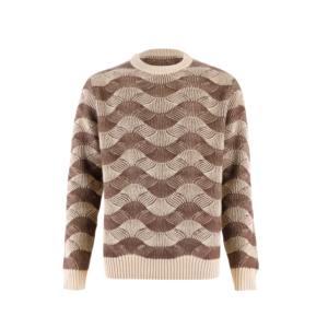Oem Unique Wave Pattern Round Neck Pull tricoté pour hommes 100% Pull en <span class=keywords><strong>laine</strong></span> - Product Image 1