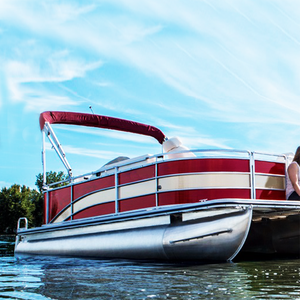 Bateau ponton à vendre, bateau de pêche en aluminium, bateau de plaisance familial, bateau de passagers, ensemble moteur et remorque - Product Image 1