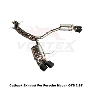 Vortex Lightweight Natural Titanium Catback System With Vacuum Valve For Porsche Macan GTS 2.9T - Product Image 2