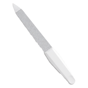 Lime à ongles droite double face en acier inoxydable, grain 100, réutilisable, portable, pour retirer les cuticules et les peaux mortes - Product Image 1