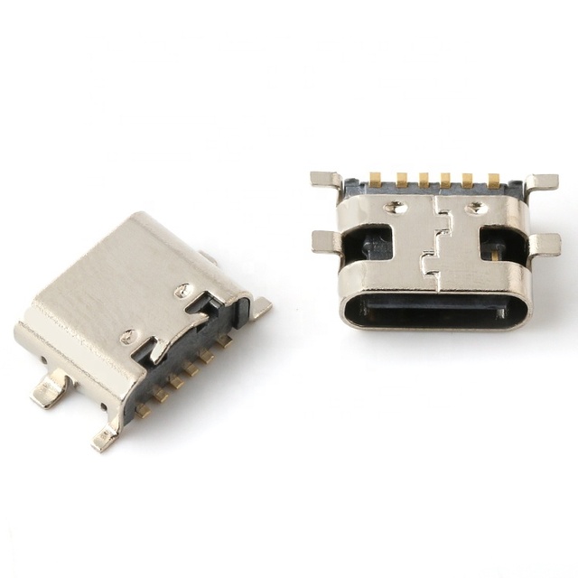USB Type-C connector female 6P c-type connector usb type c socket smt usb-c usb c female connector