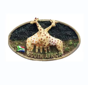 Resina Jirafa Sudáfrica 3D Nevera Imán Colección Souvenirs. Decoración del hogar y la cocina Pegatinas magnéticas Artesanía de resina Artesanías de resina - Product Image 1