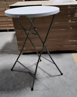 Tables de bar en plastique HDPE rondes commerciales de 80cm de haut pliables pour les cocktails de fête en plein air