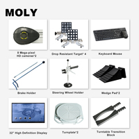 Combo de Alineación de Ruedas 3D MOLISPEED con Software Moly, Simulación Dinámica 3D y Pantalla LED para Taller de Neumáticos