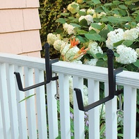 Pince de garde-corps en métal de haute qualité avec revêtement en poudre noire sur pot de fleurs pour support de pont de 6 pouces