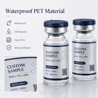 Etiquetas Personalizadas para Viales de Péptidos, Pegatinas Impermeables de PET para Botellas Pequeñas de Vidrio de 3ml, 5ml y 10ml, Rollo de Hojas, Servicio de Impresión OEM