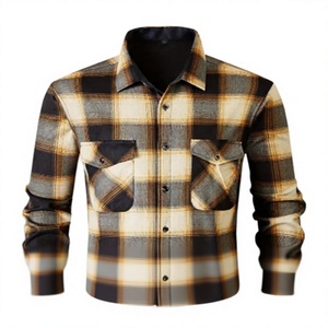 Hardihood International Yellow Black Buffalo <b>Plaid</b> Flannel <b>Shirt</b> Long Sleeve Cotton Polyester OEM Unisex Adult Apparel - Product Image 1