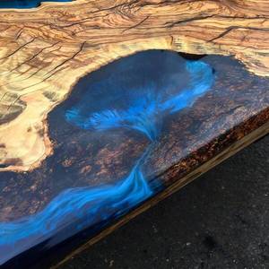 Premium Custom Live Edge <b>Epoxy</b> Resin River <b>Table</b> Solid Wood Dining <b>Table</b> Luxury Handmade Furniture for Home Office - Product Image 5