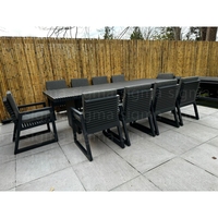 Table et chaises d'extérieur en aluminium Offre Spéciale ensemble de mobilier d'extérieur en métal noir de luxe pour hôtel ensemble de salle à manger d'extérieur en aluminium