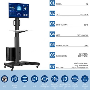 Đa Màn hình hiển thị mặt đất TV di động núi đứng Bracket đối với 17-32-inch TV - Product Image 3
