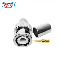 Fabricant Laiton Matériau 50 Ohm BNC Fiche Mâle Sertissage pour RG6 LMR300 5D-FB LMR-300 5DFB CNT300 Câble RF Coax Coaxial Connecteurs