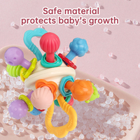 Jouet hochet Montessori pour bébés de 6 à 12 mois, jouet sensoriel de dentition pour nourrissons, balle à saisir colorée, jouet d'éveil précoce pour bébés