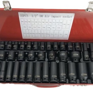 1/2 In Air <b>Impact</b> <b>Socket</b> Set 35Pcs Chromium Vanadium Steel For Auto And Machine Repair - Product Image 5