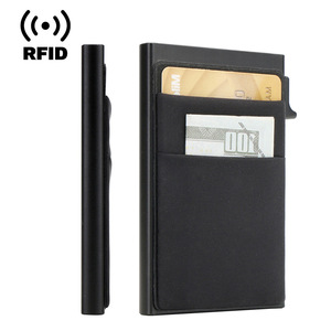 RFID Aluminium Métal Anti-Vol Style D'affaires Portefeuille Mince Minimaliste Banque Carte <span class=keywords><strong>De</strong></span> Crédit Cas avec Poussoir Latéral Pop-Up Caractéristique - Product Image 3