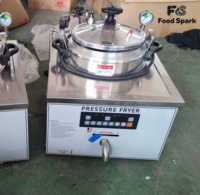 Friteuse à pression électrique de table en acier inoxydable, capacité 16L, 1600W, commande micro-ordinateur, vanne à huile, style KFC