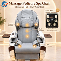 Fauteuil de pédicure en marbre de qualité supérieure avec dossier inclinable, vapeur, bain à remous et vidange automatique pour salon de beauté